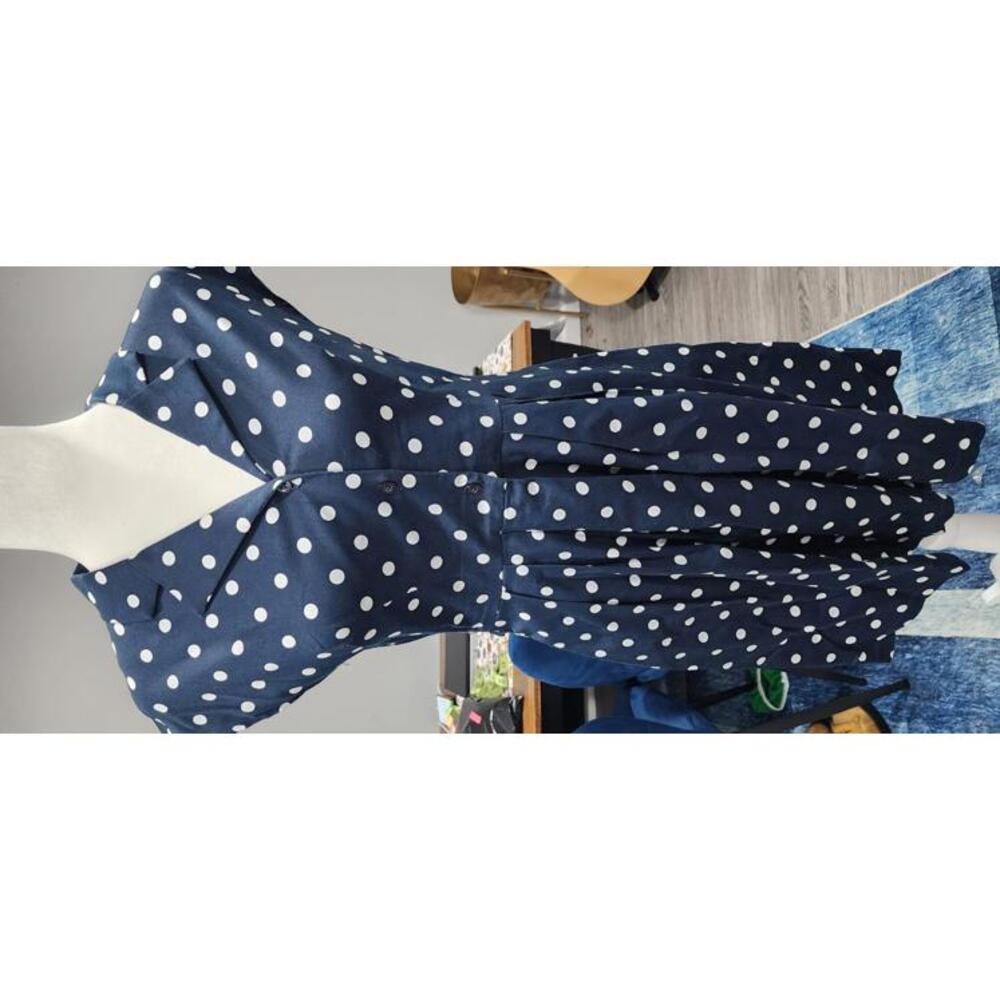 Chic Navy Polka Dot Dress LAUREN  RALPH LAUREN #2